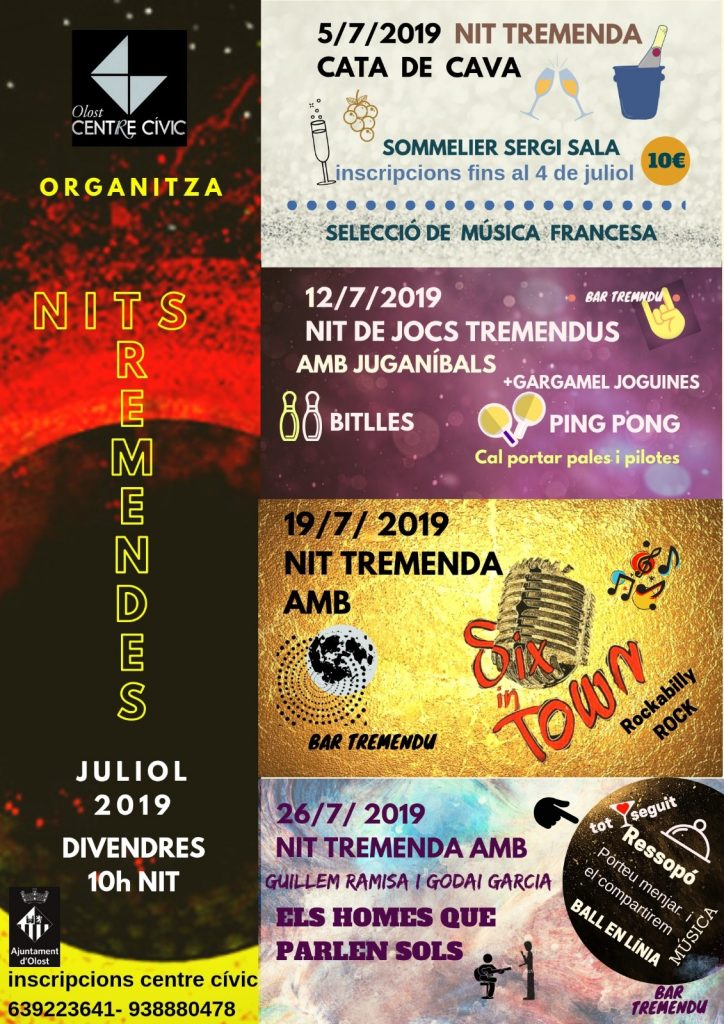 Programació de les 4 Nits Tremendes 2019